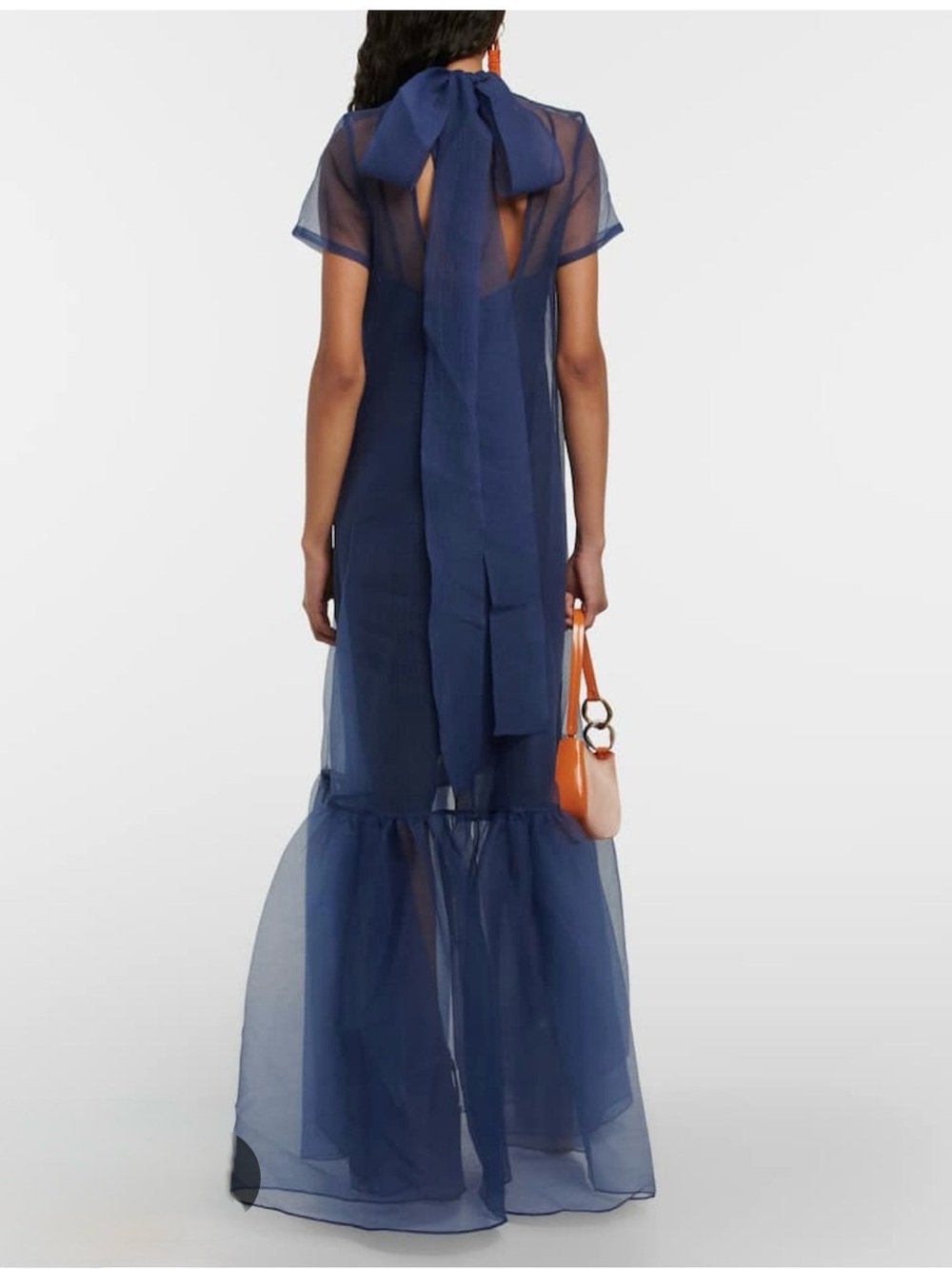 Staud Calluna Organza Gown Size S Navy Blue - Picture 12 of 14